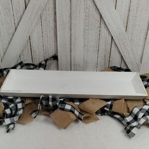 Shabby Chic White Wood Rectangular Decorative Tray
